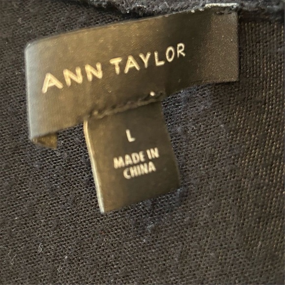 Ann Taylor Women's Black Open Front Cardigan Sweater Size L - Picture 4 of 8